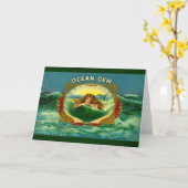 海·ジェム·マーメイド·シガー·ラベル カード (黄色い花)