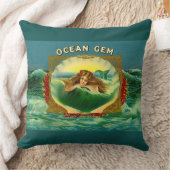 海·ジェム·マーメイド·シガー·ラベル·プリント クッション (ブランケット)