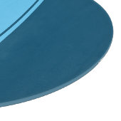 海&スカイブルーイニシャルモノグラムカリグラフィシック カッティングボード (角)