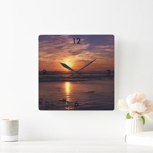 海 スクエア壁時計 (ホーム)