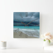 海 スクエア壁時計 (ホーム)