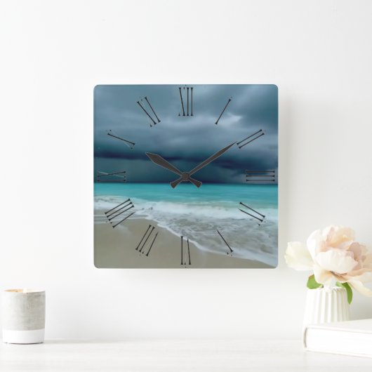 海 スクエア壁時計 (ホーム)