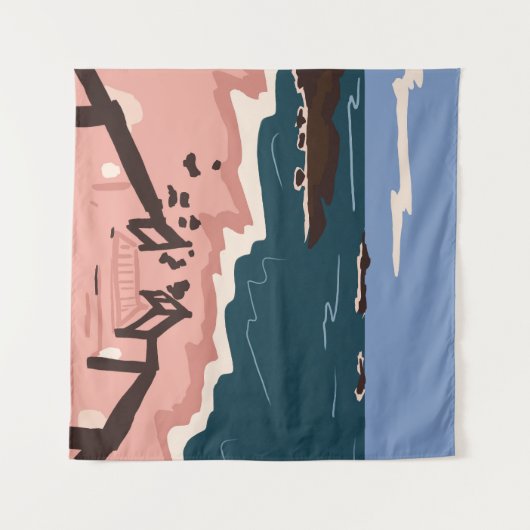 海 タペストリー (正面(横))