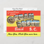 海・ドライブからの挨拶ビーチ ポストカード (正面/裏面)