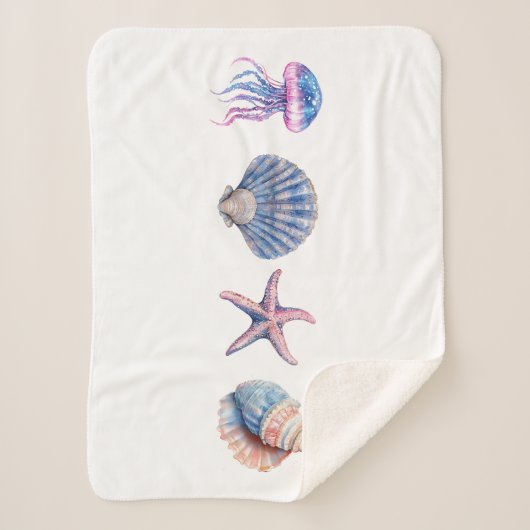 「海・ドリームス」毛布 シェルパブランケット (正面)