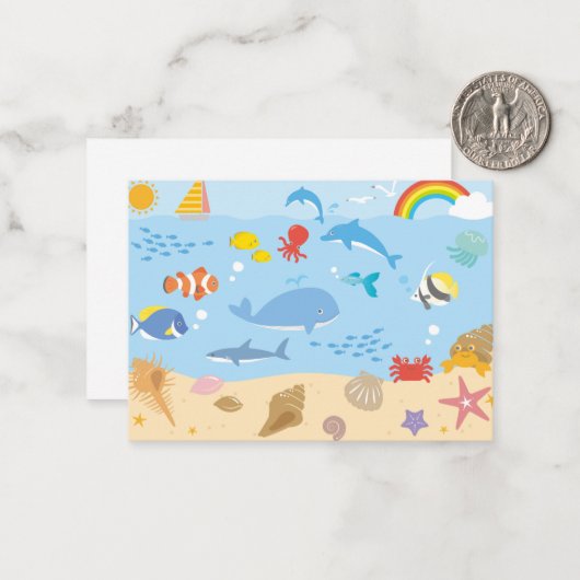 海 ノートカード (正面/裏面インサイチュ)