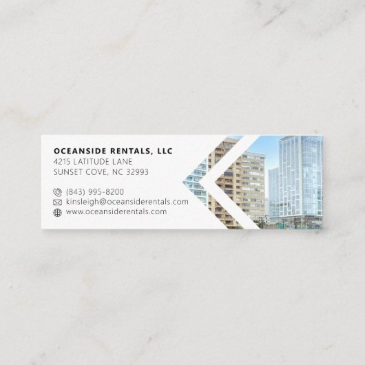 海/ビーチレンタルプロパティマネージャカスタムの写真 スキニー名刺 (裏面)