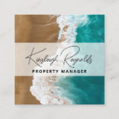 海/ビーチレンタルプロパティマネージャカスタムの写真 スクエア名刺 (正面)