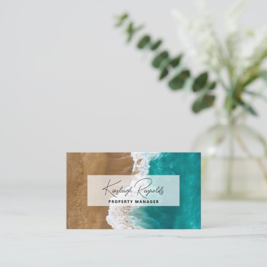 海/ビーチレンタルプロパティマネージャカスタムの写真 名刺 (スタンド正面)
