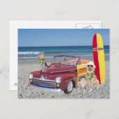 海/ビーチ/サーフィン/ウッド ポストカード (正面/裏面)