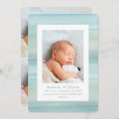 海 |フォト数々のベビーフォト誕生 案内状 (正面/裏面)