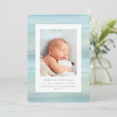 海 |フォト数々のベビーフォト誕生 案内状 (スタンド正面)