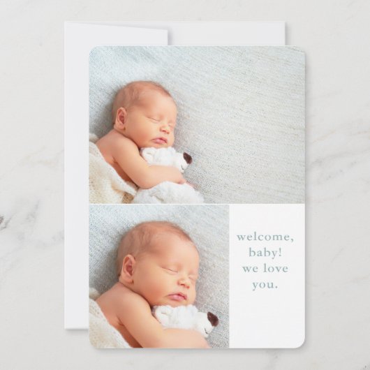 海 |フォト数々のベビーフォト誕生 案内状 (裏面)