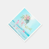 海 フラメンコ 花 宝石 ピンク スタンダードカクテルナプキン (角)