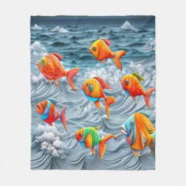 海 フリースブランケット