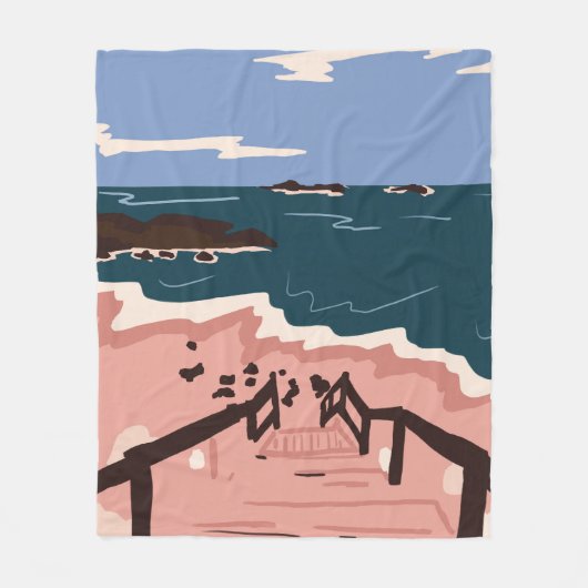 海 フリースブランケット (正面)