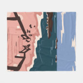 海 フリースブランケット (正面(横))