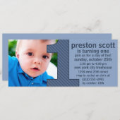 海·ブルー·ワンはおもしろい·フォト·ファースト·バースデー·パーティー 招待状 (正面/裏面)