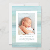 海 | ベビーの写真の誕生のお知らせ マグネット招待状 (正面)