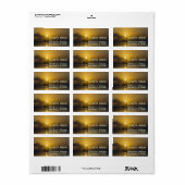 海、ボート、夕日 ラベル (フルシート)