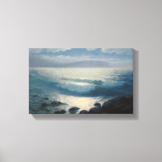 海、ロック絵を描キャンバス キャンバスプリント (正面)