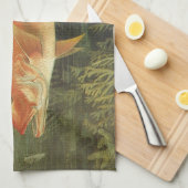 海、ヴィンテージ海洋生物の中の赤いスナッパーフィッシュ キッチンタオル (四つ折り)