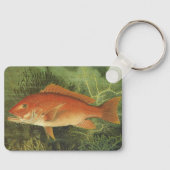 海、ヴィンテージ海洋生物の中の赤いスナッパーフィッシュ キーホルダー (正面)