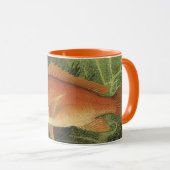 海、ヴィンテージ海洋生物の中の赤いスナッパーフィッシュ マグカップ (正面右)