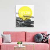海 |世界を探索引用文 キャンバスプリント (インサイチュ (リビング))