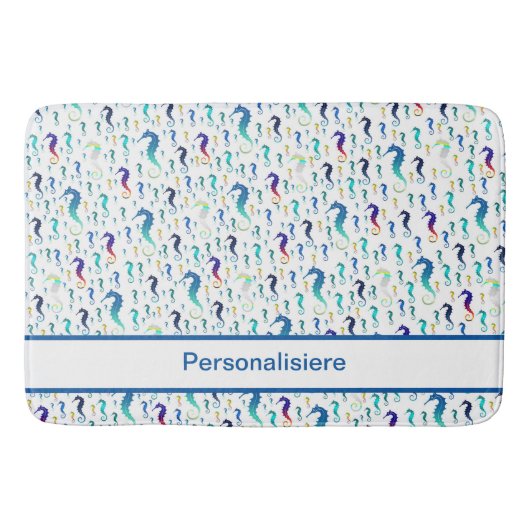 海,動物,魚,乗馬,色,カラフル バスマット (正面)