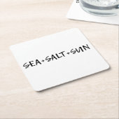 海+塩+日 スクエアペーパーコースター (アングル)