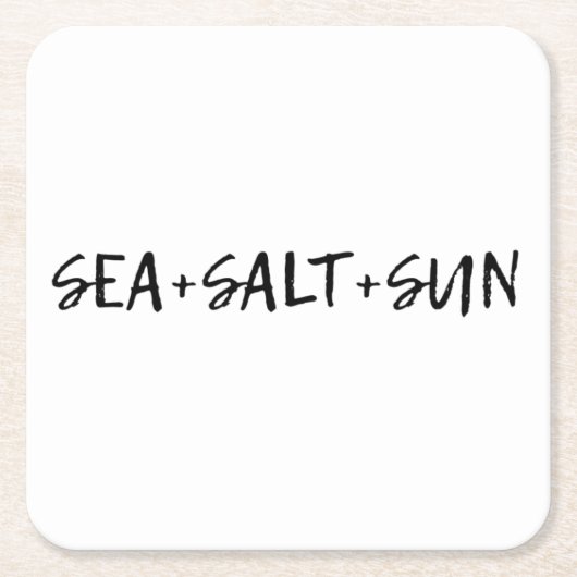 海+塩+日 スクエアペーパーコースター (正面)