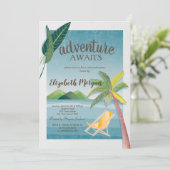 海、手のひら、山、椅子の引退パーティー 招待状 (スタンド正面)