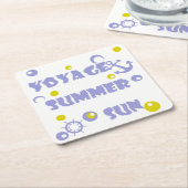 海、旅行、夏 スクエアペーパーコースター (アングル)