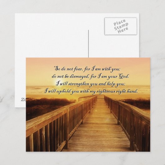 海・日没・聖句 ポストカード (正面/裏面)