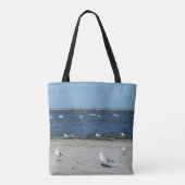 海，水，カモメ，鳥，旅行，青，空， トートバッグ (裏面)