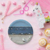 海，水，カモメ，鳥，旅行，青，空 ペーパープレート (パーティー)