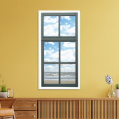 海/海の波フェイクウィンドウビュー キャンバスプリント (インサイチュ (リビング))