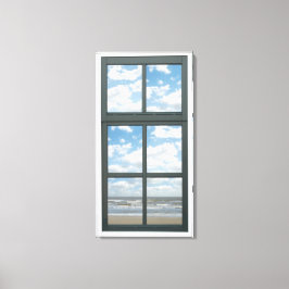 海/海の波フェイクウィンドウビュー キャンバスプリント