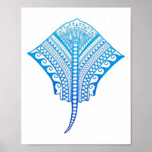 海_blue_sting_ray ポスター (正面)