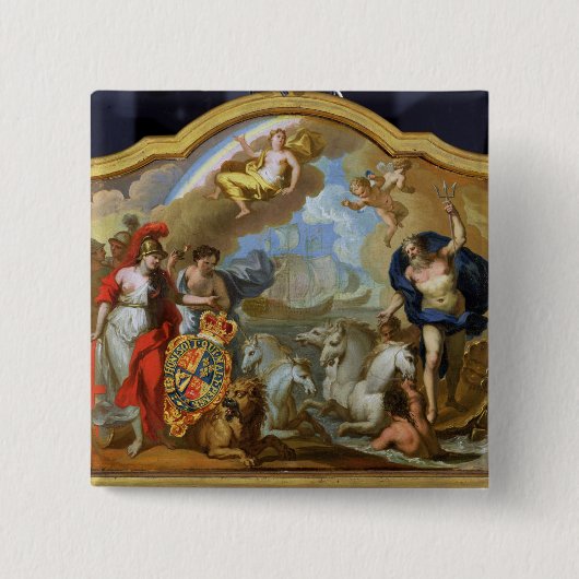 海、desによるイギリスの力のアレゴリー 缶バッジ (正面)