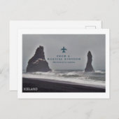 海、VikのIcelan'dの黒い柱の郵便はがき ポストカード (正面/裏面)
