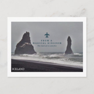 海、VikのIcelan'dの黒い柱の郵便はがき ポストカード