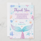 海Bの下で人魚の赤ちゃんシャワーヒトデ サンキューカード (正面)