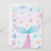 海Bの下で人魚の赤ちゃんシャワーヒトデ サンキューカード (裏面)