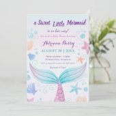 海Bの下で人魚の赤ちゃんシャワーヒトデ 招待状 (スタンド正面)