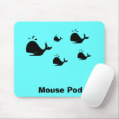 海Glow_black-on-blue Whale "Mouse Pod" マウスパッド (マウス)