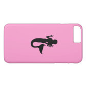 海Glow_Black-on-Pink_魅力的 Mermaid Case-Mate iPhoneケース (裏面(横))