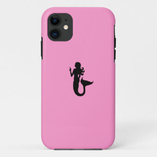 海Glow_Black-on-Pink Mermaid iPhone 11 ケース