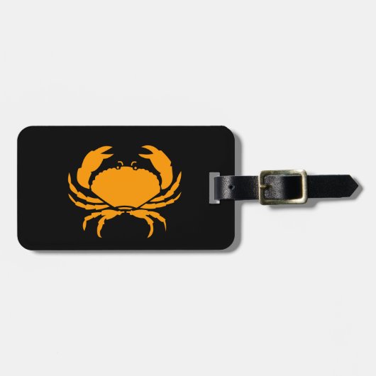 海Glow_Orange (黒いカニの場合) パーソナライズされた_Orange ラゲッジタグ (正面横)